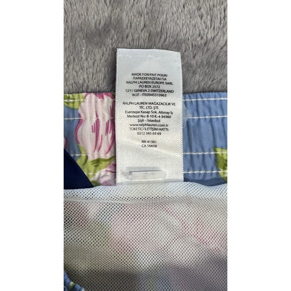 Polo Ralph Lauren Swim Trunks Mens L Blue Floral Hawaiian Board Shorts Tropical - Picture 8 of 10